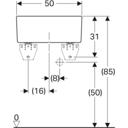 Umywalka wielofunkcyjna Publica, 50 cm, biała GEBERIT 361350000
