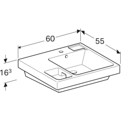 Umywalka Bambini B60 z boczną półką na gąbkę GEBERIT 162700000