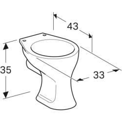 Stojąca miska WC Bambini, muszla toaletowa z półką, do deski sedesowej GEBERIT 211500000