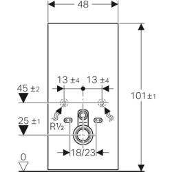 Moduł sanitarny Monolith do WC wiszącego, H101, biały GEBERIT 131.021.SI.5