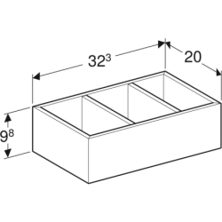 Smyle Square Wkład do szuflady, podział H, do szuflady dolnej, B32.3cm, H9.8cm, T20cm, lava GEBERIT 500.676.00.1