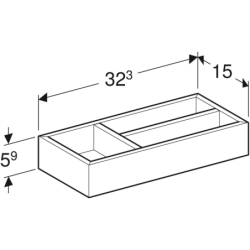 Smyle Square Wkład do szuflady, podział T, do szuflady górnej, B32.3cm, H5.9cm, T15cm, lava GEBERIT 500.678.00.1