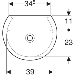 REKORD Umywalka 45 cm owalna, z/o, b/p Koło K91045000