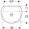 REKORD Umywalka 45 cm owalna, z/o, b/p Koło K91045000