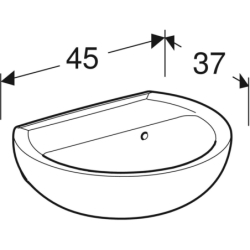 REKORD Umywalka 45 cm owalna, z/o, b/p Koło K91045000