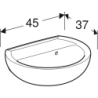 REKORD Umywalka 45 cm owalna, z/o, b/p Koło K91045000