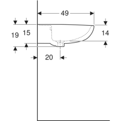 REKORD Umywalka 65 owalna, z/o, b/p Koło K91065000