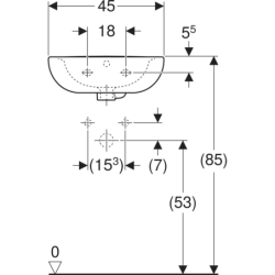 REKORD Umywalka 45 cm owalna, z/o, z/p Koło K91145000