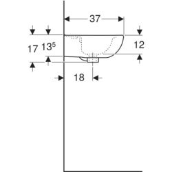 REKORD Umywalka 45 cm owalna, z/o, z/p Koło K91145000