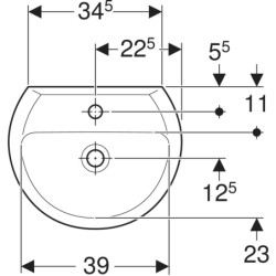 REKORD Umywalka 45 cm owalna, z/o, z/p Koło K91145000