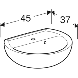 REKORD Umywalka 45 cm owalna, z/o, z/p Koło K91145000