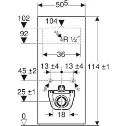 Moduł sanitarny Monolith do WC wiszącego, H114, imitacja betonu Geberit 131.031.JV.5