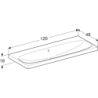 Umywalka Acanto B120cm, bez otworu, z przelewem Geberit 501.880.00.3