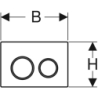 Przycisk uruchamiający Omega20, przedni/górny, chrom bł.-chrom mat-chrom bł., prostokątny GEBERIT 115.085.KH.1