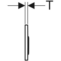 Przycisk uruchamiający Omega20, przedni/górny, chrom bł.-chrom mat-chrom bł., prostokątny GEBERIT 115.085.KH.1