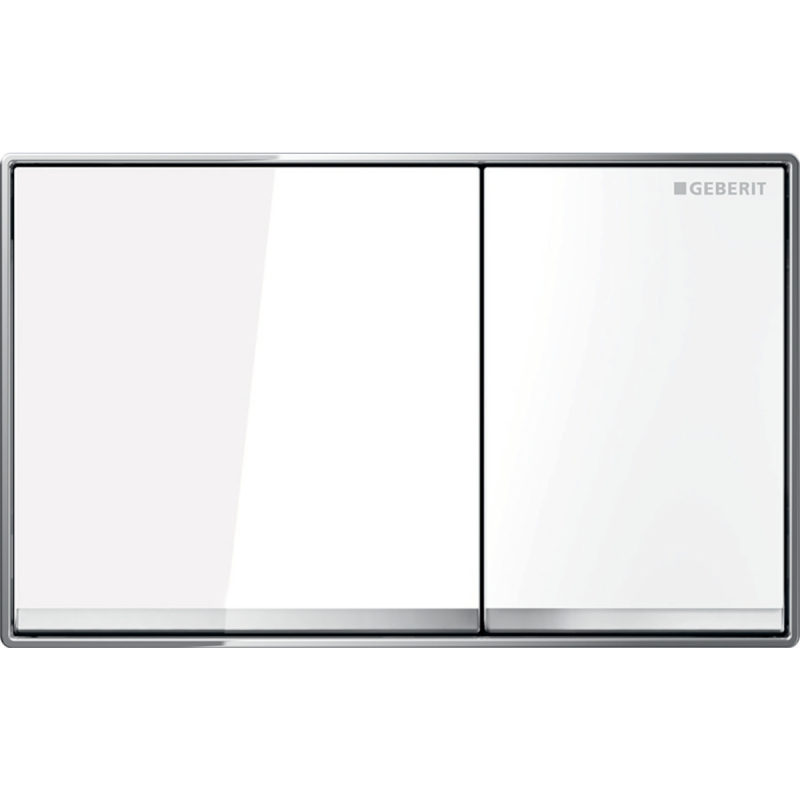 Przycisk uruchamiający Omega60, przedni/górny, biały, prostokątny GEBERIT 115.081.SI.1