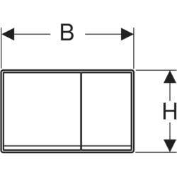 Przycisk uruchamiający Omega60, przedni/górny, chrom szczotk., prostokątny GEBERIT 115.081.GH.1