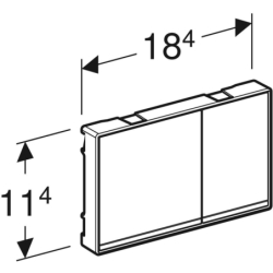 Przycisk uruchamiający Omega60, przedni/górny, chrom szczotk., prostokątny GEBERIT 115.081.GH.1