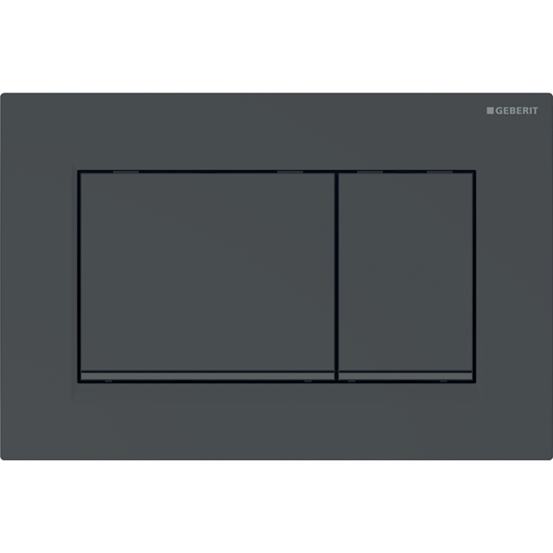 Przycisk uruchamiający Sigma20, przedni, czarny-czarny mat-czarny, prostokątny GEBERIT 115.883.DW.1