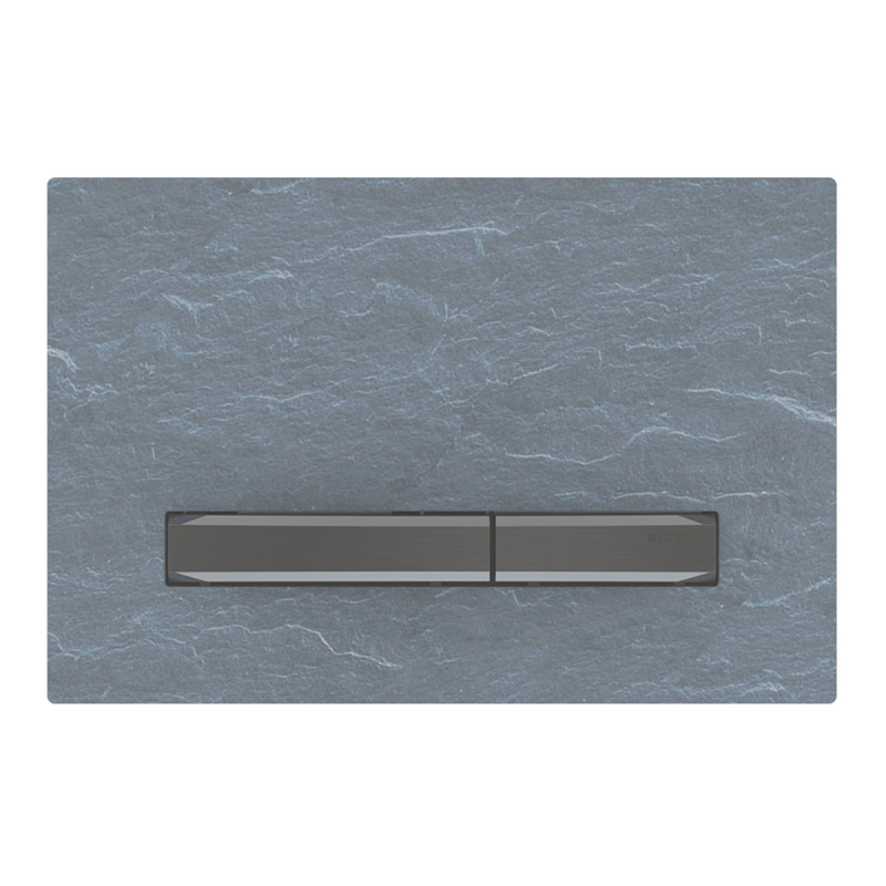 Przycisk uruchamiający Sigma50, przedni, łupek Mustang, przyciski: czarny chrom, prostokątny GEBERIT 115.671.JM.2