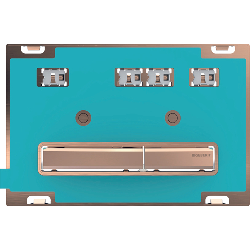 Przycisk uruchamiający Sigma50, przedni, uniwersalny, przyciski: czerwone złoto, prostokątny GEBERIT 115.670.00.2