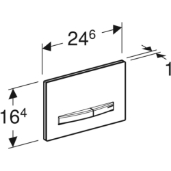 Przycisk uruchamiający Sigma50, przedni, uniwersalny, przyciski: mosiądz, prostokątny GEBERIT 115.672.00.2