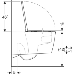Wisząca miska WC ONE, TurboFlush, z deską sedesową, chrom GEBERIT 500.202.01.1