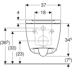 Wisząca miska WC ONE, TurboFlush, z deską sedesową, biały GEBERIT 500.201.01.1
