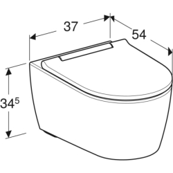 Wisząca miska WC ONE, TurboFlush, z deską sedesową, biały GEBERIT 500.201.01.1