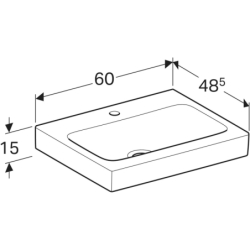 Umywalka iCon 60 cm, bez przelewu GEBERIT 124062000