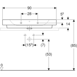 Umywalka iCon 90 cm, stawiana na blat GEBERIT 124590000