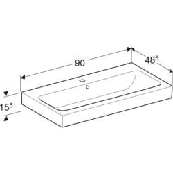 Umywalka iCon 90 cm, stawiana na blat GEBERIT 124590000