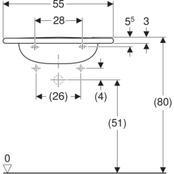 Umywalka Vitalis bez barier, B55 GEBERIT 221555000