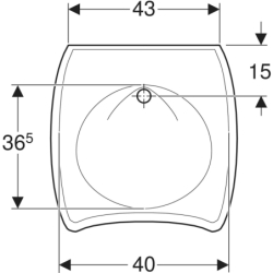 Umywalka Vitalis bez barier, B55 GEBERIT 221555000