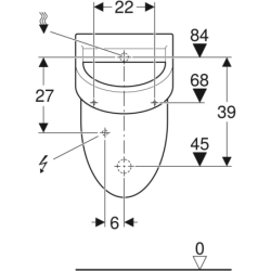 Pisuar Flow, dopływ z tyłu, odpływ do tyłu GEBERIT 235900000
