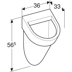 Pisuar Flow, dopływ z tyłu, odpływ do tyłu GEBERIT 235900000