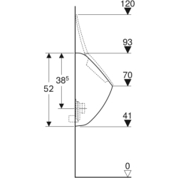 Pareo Pisuar do pokrywy, B30cm, H52cm, T26.5cm, dopływ z tyłu, odpływ do tyłu GEBERIT 236100000