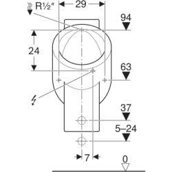 Pisuar Centaurus, tryb hybrydowy, dopływ z tyłu, odpływ do tyłu lub w dół GEBERIT 236450600