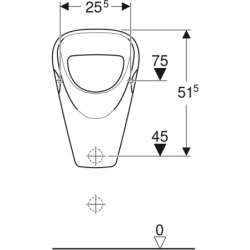 Pisuar Aller, dopływ u góry, odpływ do tyłu lub w dół GEBERIT 236600000