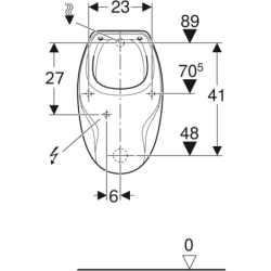 Pisuar Corso, z pokrywą, dopływ z tyłu, odpływ do tyłu GEBERIT 239200000