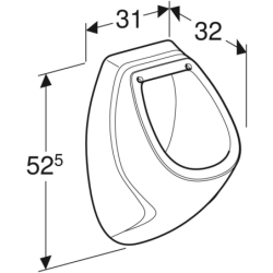 Pisuar Corso, z pokrywą, dopływ z tyłu, odpływ do tyłu GEBERIT 239200000