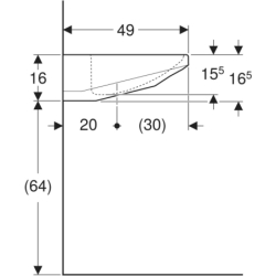 Umywalka Paracelsus, dla niepełnosprawnych, B64 GEBERIT 251060000