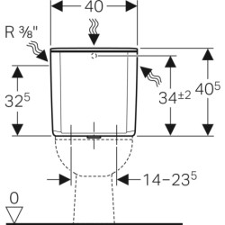 Spłuczka AP128, nasadzana, biały-alpin GEBERIT 128.300.11.5