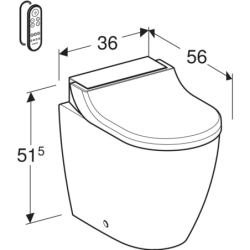 Urządzenie WC z funkcją higieny intymnej AquaClean Tuma Comfort, stojąca miska WC, biały GEBERIT 146.310.11.1