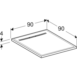Brodzik kwadratowy Sestra 90x90 cm, grafit Geberit 550.270.00.2