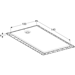 Brodzik prostokątny Olona 140x100 cm, biały Geberit 550.920.00.1