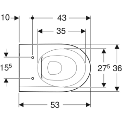 Wisząca miska WC lejowa iCon, ukryte mocowania, Rimfree, 53 cm GEBERIT 501.661.00.1