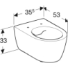 Wisząca miska WC lejowa iCon, ukryte mocowania, Rimfree, 53 cm GEBERIT 501.661.00.1