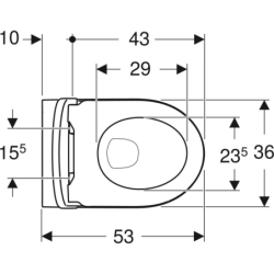 Wisząca miska WC iCon lejowa, ukryte mocowania, Rimfree, 53 cm, Biały-alpin / Matowy, zestaw z deską GEBERIT 501.663.JT.1
