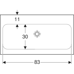 Umywalka iCon Light 90 cm, bez otworu, bez przelewu,  GEBERIT 501.836.00.7